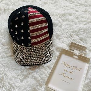 Patriotic baseball hat w/studs; NWOT